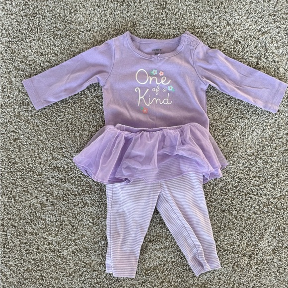 Carter’s Baby Girl "One of a Kind" Tutu Bodysuit & Leggings Set - Size 6 Months - Picture 2 of 11